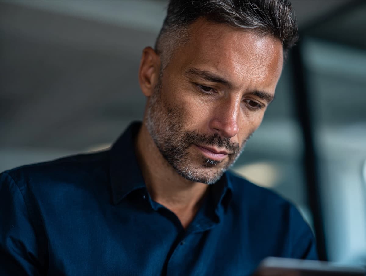 Ondernemer bekijkt zijn nieuwe website